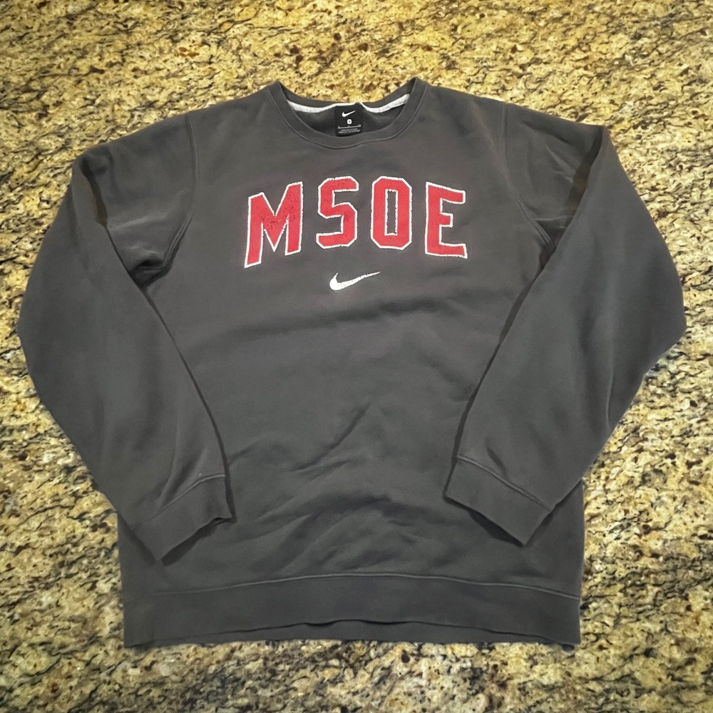Nike MSOE Milwaukee School of Engineering Sweatshirt Mens Small Grey Crewneck
